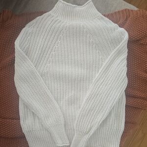 J. Crew Cozy White Turtleneck Sweater